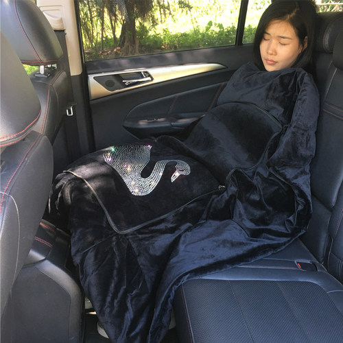 汽车抱枕被子两用车载天鹅毛绒冬季保暖车用多功能空调被腰靠垫女