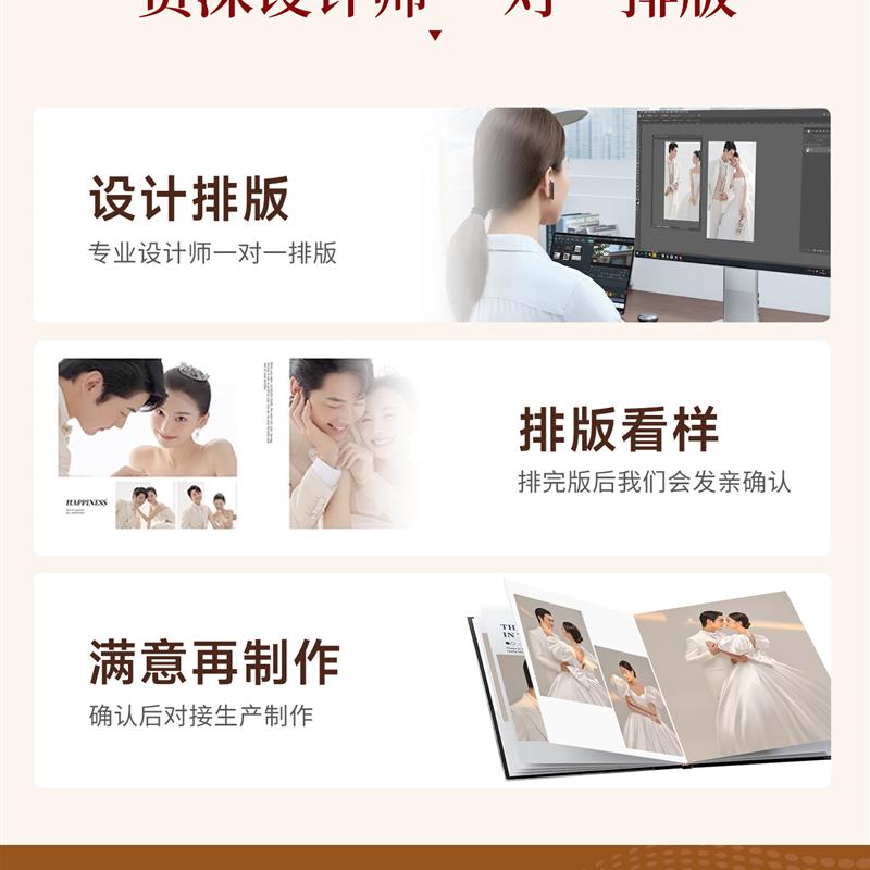 婚纱照相册定制影楼同款加冲洗打印结婚照照片相片制作成相册影集