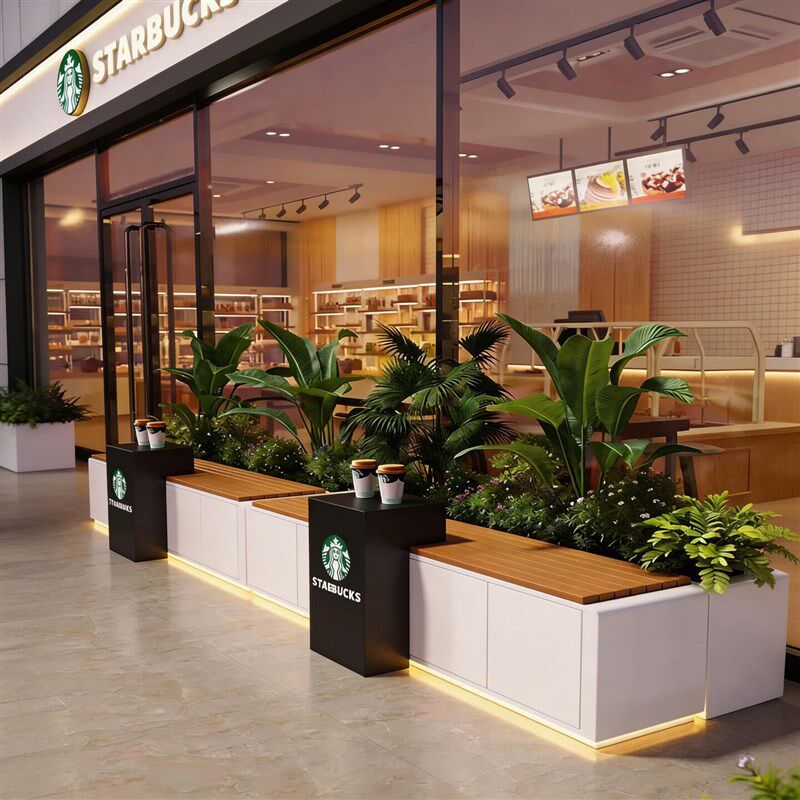户外花箱座椅门店仿真绿植造景商铺高级仿生花外摆商业软装饰摆件