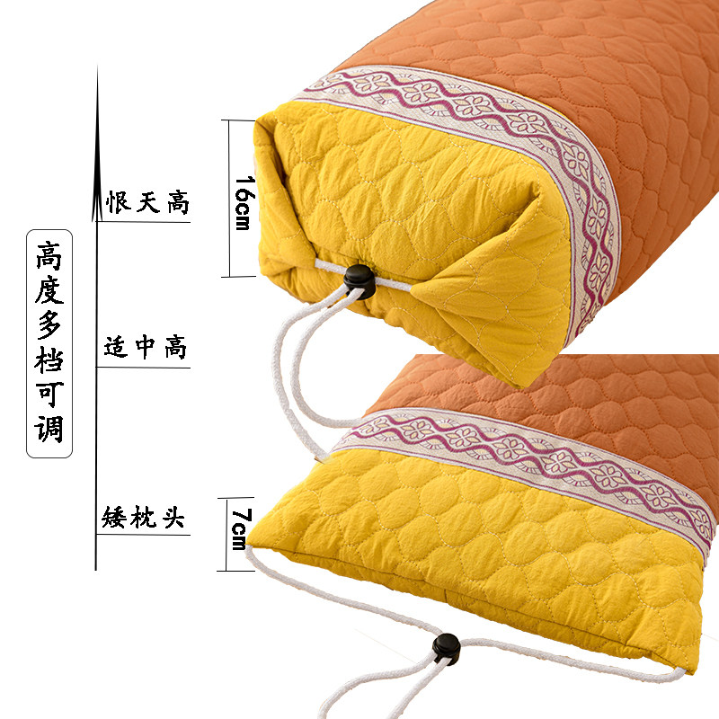 荞麦壳高硬枕头 决明子菊花薰衣草助眠保健枕芯 男士加厚颈椎整头