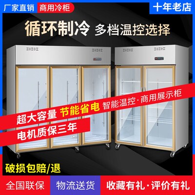 双门三门冷藏保鲜展示柜移动门对开门烧烤火锅水果串串酒水饮料柜
