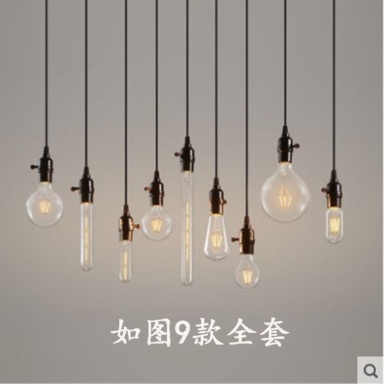 爱迪生灯泡LED吊灯loft复古餐厅创意吊灯酒吧吧台阳台单头装饰灯