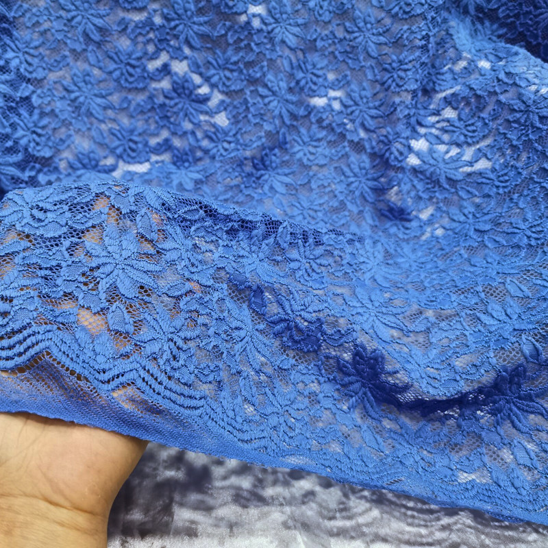 高弹力波浪边打底衫蕾丝布料面料立体镂空压花蕾丝布料服装面料