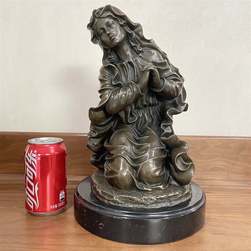铜雕塑祈祷铜像欧式古典摆件家居装饰品创意新款礼品客厅玄关书房