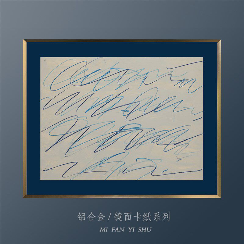 客厅轻画装饰奢 金属镜面留白线条画素描小众挂画极简逼格艺术画