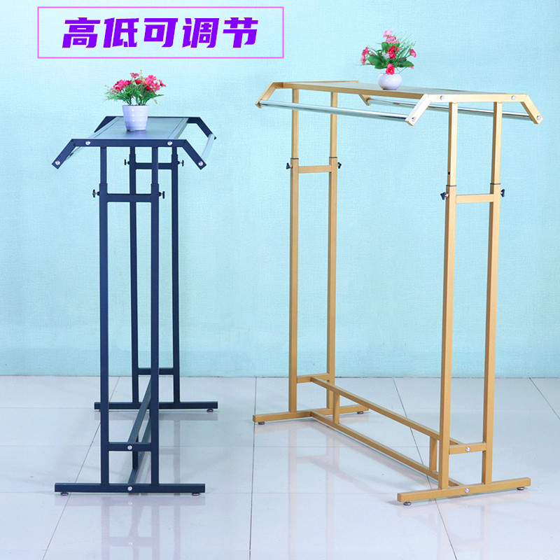 铁艺服装店展示架陈列架落地式服装架椭圆中岛架卖场双面侧挂衣架