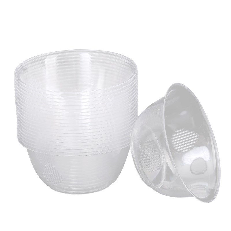 一次性水晶碗家用餐具加厚硬塑料透明航空碗火锅汤碗酒席碗筷套装