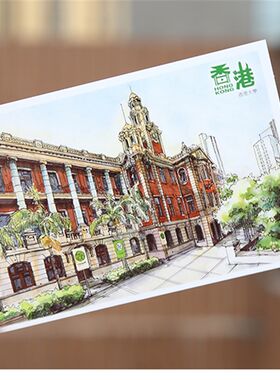 包邮香港手绘明信片城市手绘系列文艺插画可爱旅游纪念品礼物10张