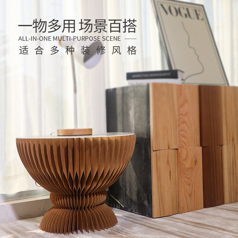 风琴式小茶几创意折叠边几飘窗桌子客厅轻奢售楼处洽谈桌时尚商用