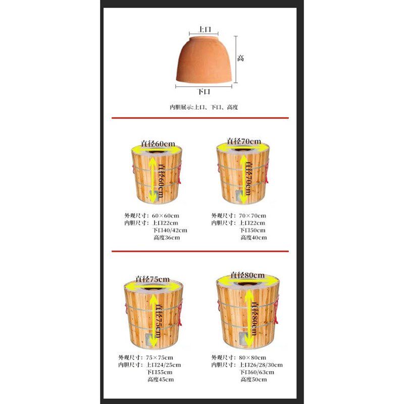 加厚木桶烧饼炉子老式烧饼烤炉梅干菜锅盔摆摊商用家用木桶烧饼炉