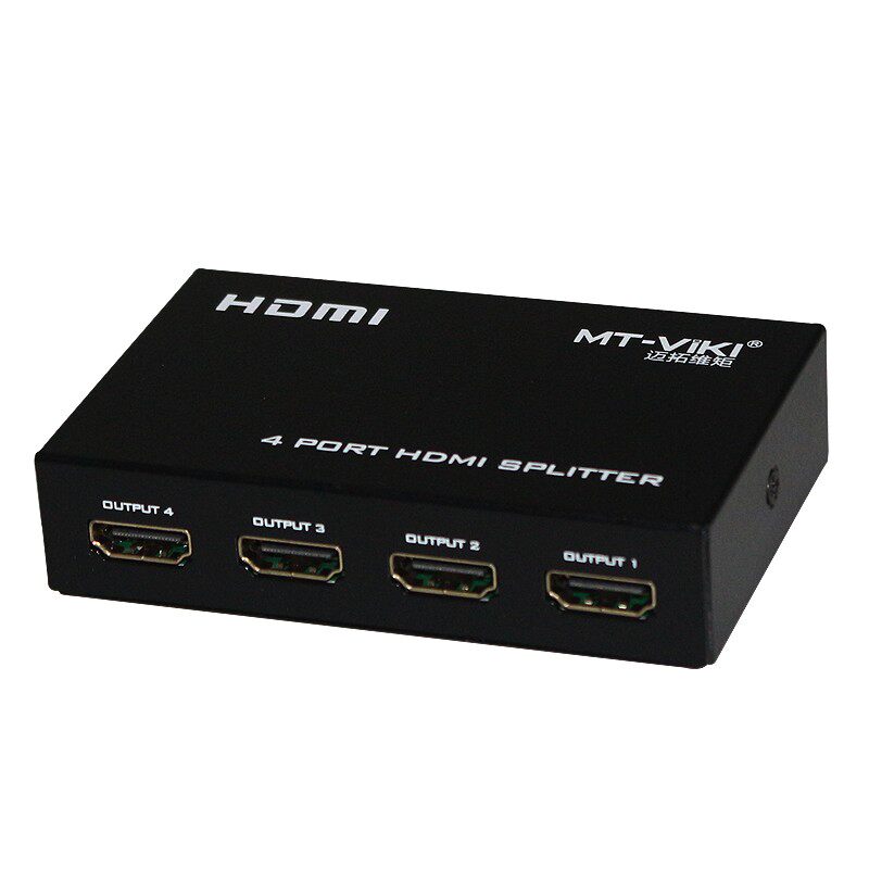 迈拓 1进4出HDMI分配器一分四 高清分屏器 多屏幕同步显示 高清4K
