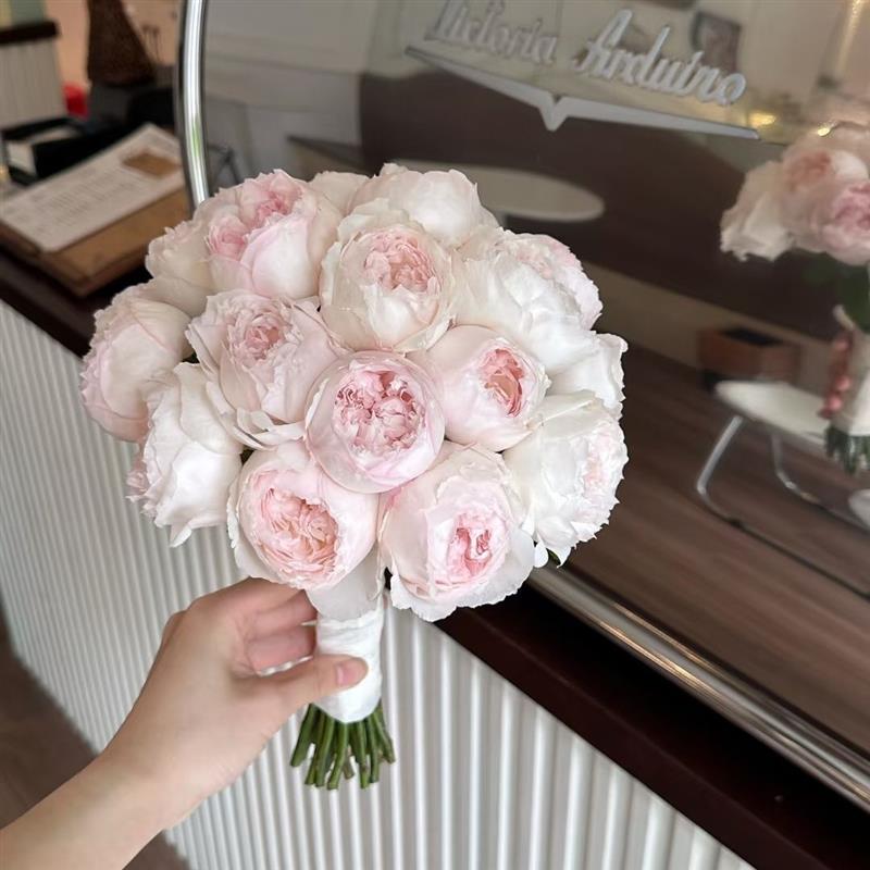 新娘手捧花结婚中式婚礼拍照唯美韩系森系领证花束结婚手捧花新款