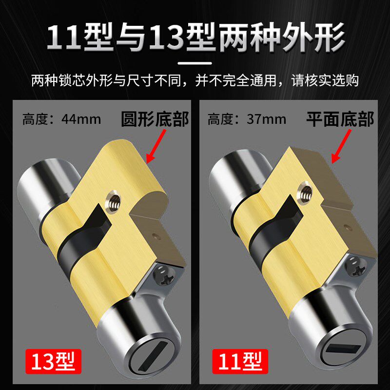 保德安防盗门锁芯11型13型超C级春天门老式盼盼门防盗异型锁芯图片