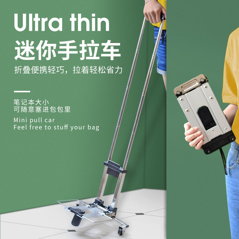 可折叠便携手拉车迷你购物买菜小拉车家用拉货拖车搬运行李拉杆车