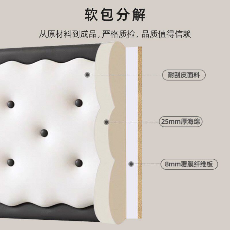 法式ins风饼干床头靠垫软包 高弹免拆洗靠背垫卧室公主房舒适靠枕