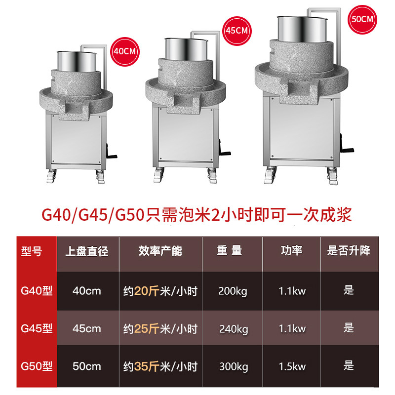 石磨肠粉机商用电动打米浆机豆浆机豆腐磨豆机大型全自动摆摊专用