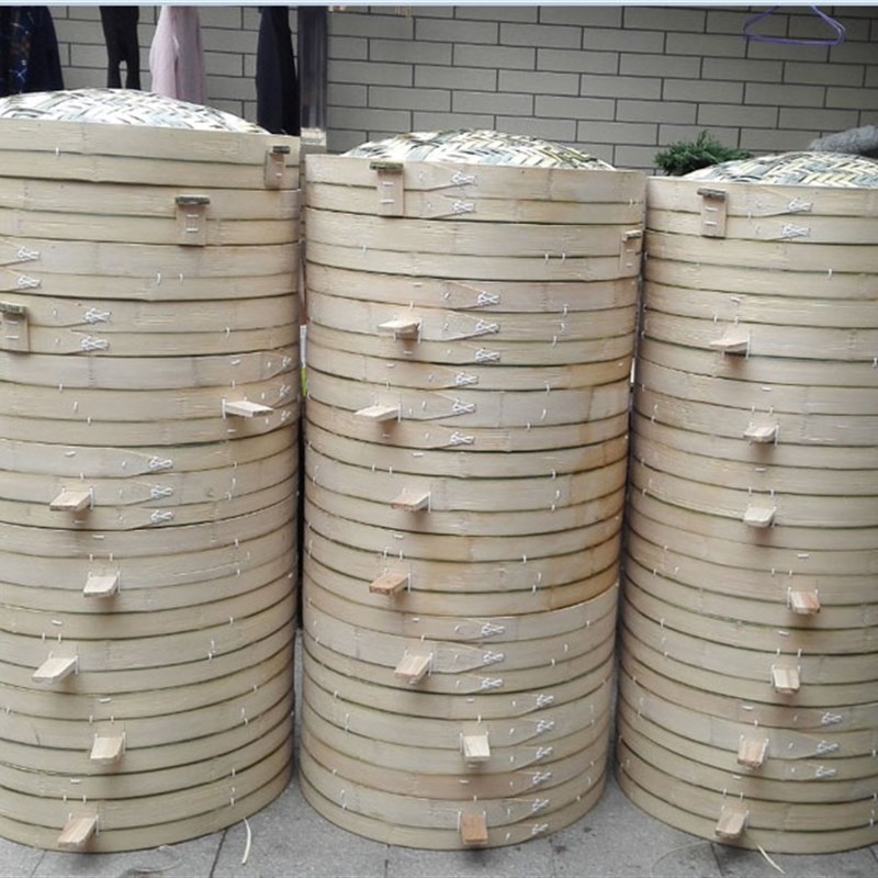 定制包子大蒸笼蒸屉家用农村柴火土灶竹制小笼屉商用蒸竹蒸笼大号