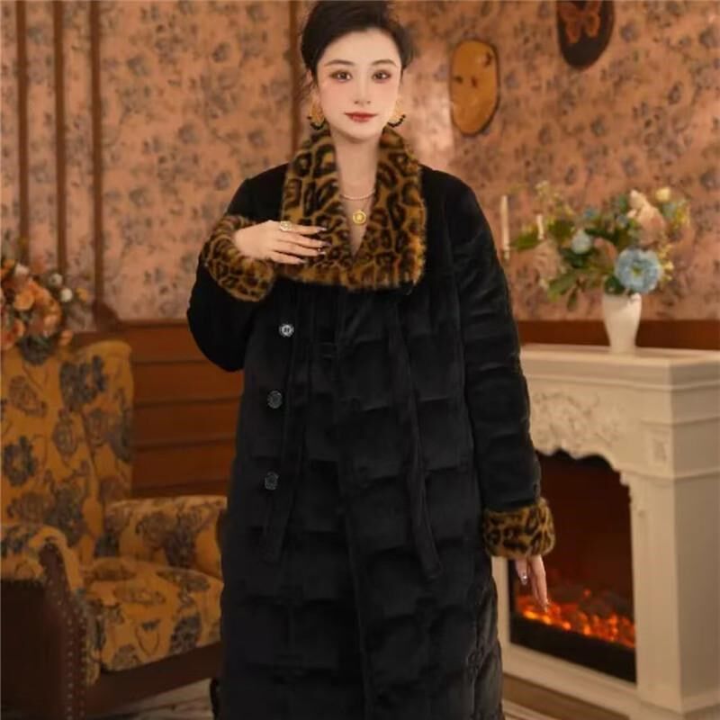 珊瑚绒睡衣女冬季加绒加厚夹棉浴袍保暖棉睡袍套装女士长棉袄大码