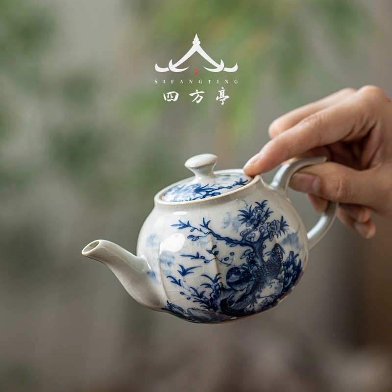 汝窑功夫茶具套装2026新款青花瓷茶杯茶壶家用盖碗陶瓷景德镇高档