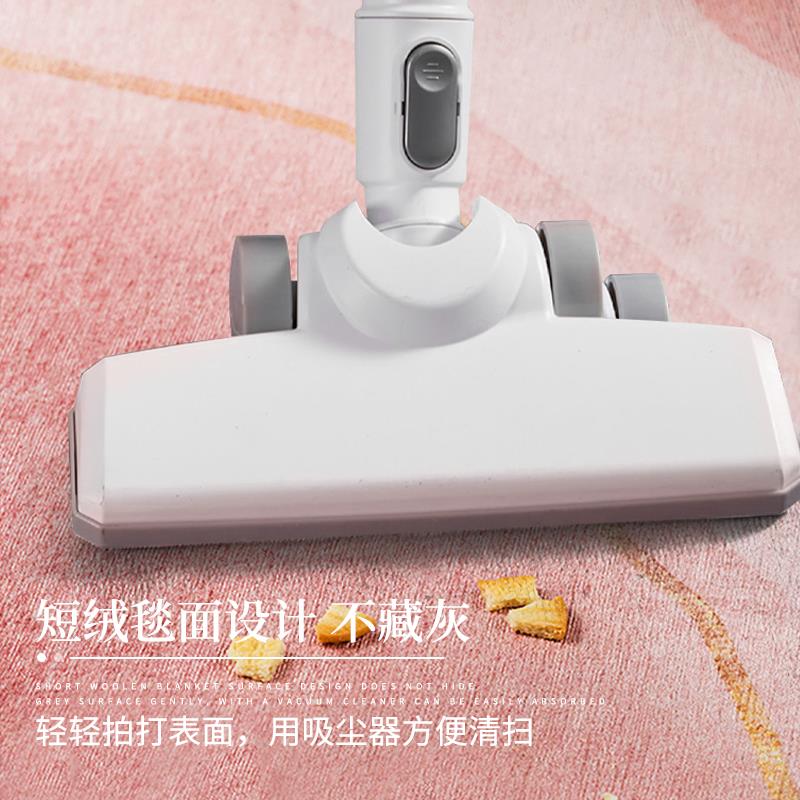 新款中古简约风地毯短毛好打理儿童房隔凉爬行垫子家用卧室床边毯
