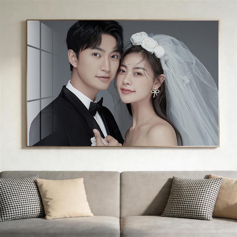 婚纱照相框定制洗照片放大挂墙卧室床头结婚照相片加打印制作高清