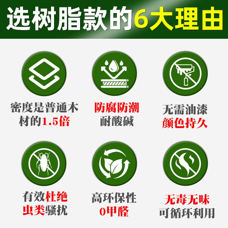 户外庭院种植箱白色树脂pvc塑木防腐木花箱花池花槽组合商业花盆