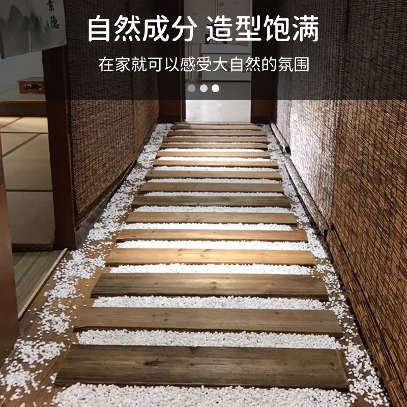 天然砾石庭院白石子造景颗粒抛光暖白色鹅卵石铺地装饰花园小石头