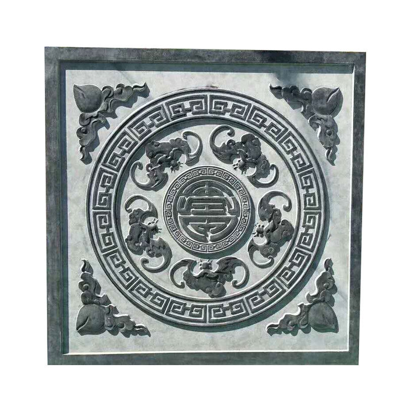 青石浮雕壁画石雕地雕中式庭院仿古影壁墙玄关电视背景墙石材浮雕