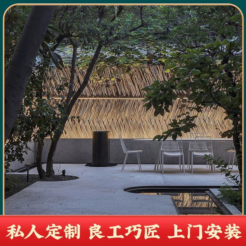竹篱笆菜园栅栏别墅隐私围栏户外院子防腐装饰围墙护栏竹子隔断墙
