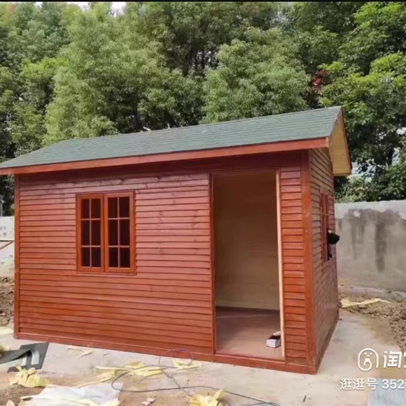 户外防腐木木屋移动售货车庭院小房子工具间设备房保安亭定制户外