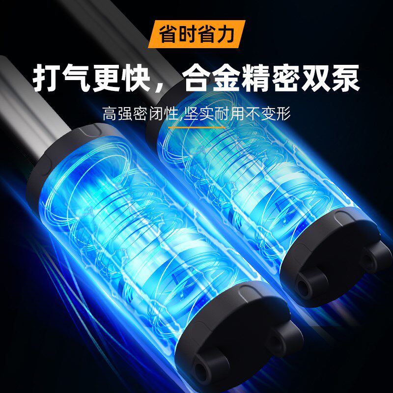 塔斯队长高压脚踩打气筒汽车自行车家用电动车脚踏单泵车载充气泵