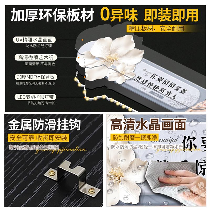 网红美甲店墙面装饰画美睫纹绣工作室背景墙挂画文化墙形象墙布置