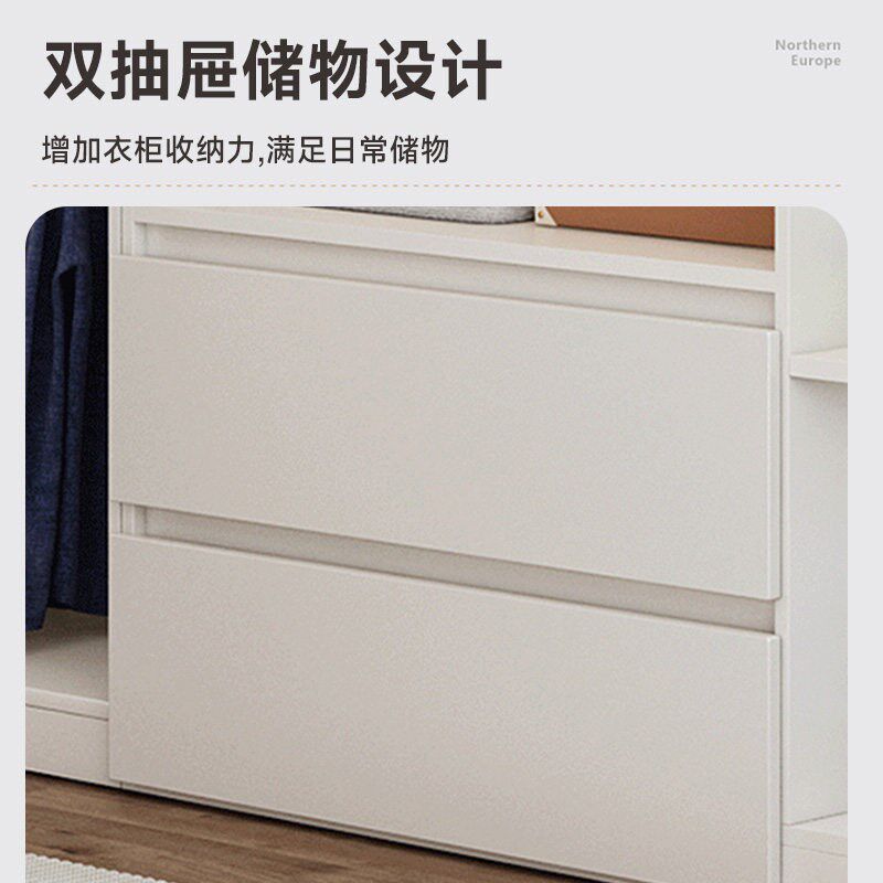 实木转角衣柜梳妆台卧室家用拐角L型衣帽间90度书桌衣橱一体组合