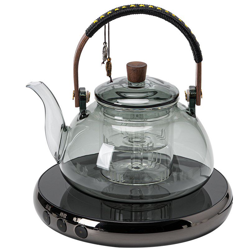 黑晶炉围炉煮茶器家用插电养生壶蒸煮玻璃煮茶壶壶简约耐热烧水壶