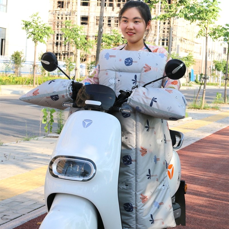 电动车分体挡风被冬季加绒加厚电瓶车挡风罩电车防寒护腿防风罩