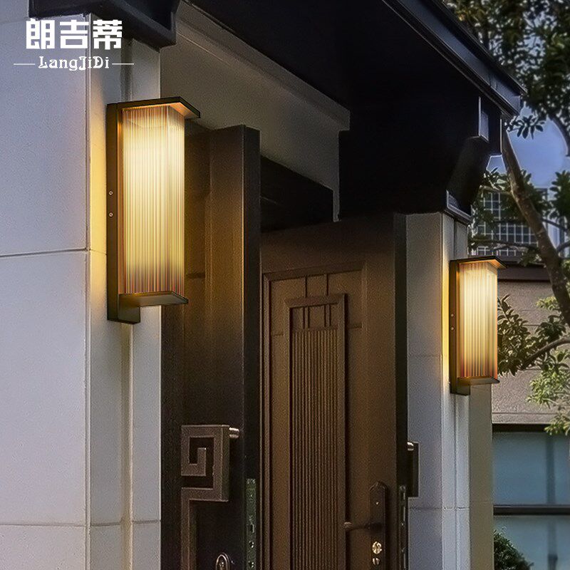 太阳能壁灯防水简约别墅户外大门柱子灯家用花园庭院中式外墙灯