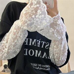 冰袖女宽松夏季防晒开车袖套2024新款蕾丝手套手臂套袖护臂长手套