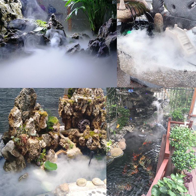 四头超声波雾化头鱼池鱼缸盆景水池假山雾喷大雾量流水起雾造雾器