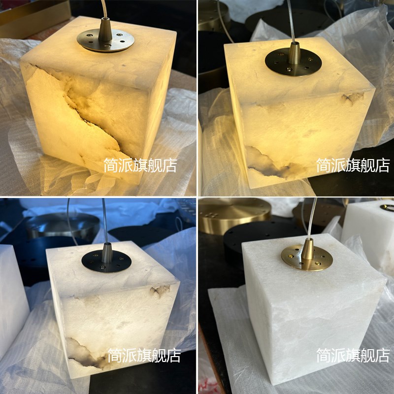 楼梯长吊灯别墅旋转loft复式楼客厅大气大吊灯设计师云石全铜灯具