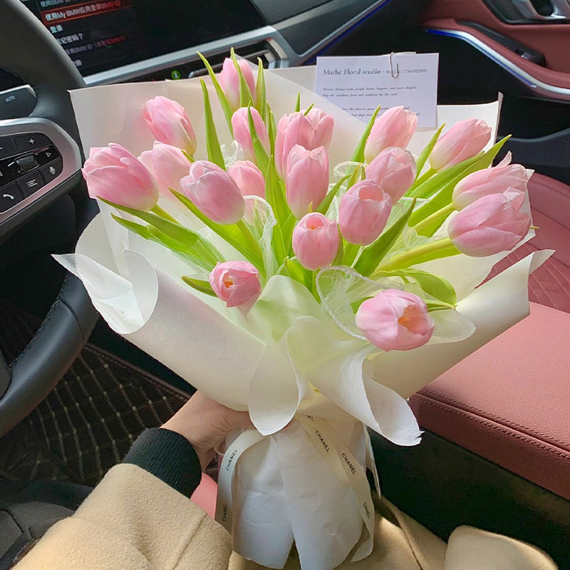 520白桃乌龙奶盖郁金香花束玫瑰花鲜花速递同城全国花店配送女友