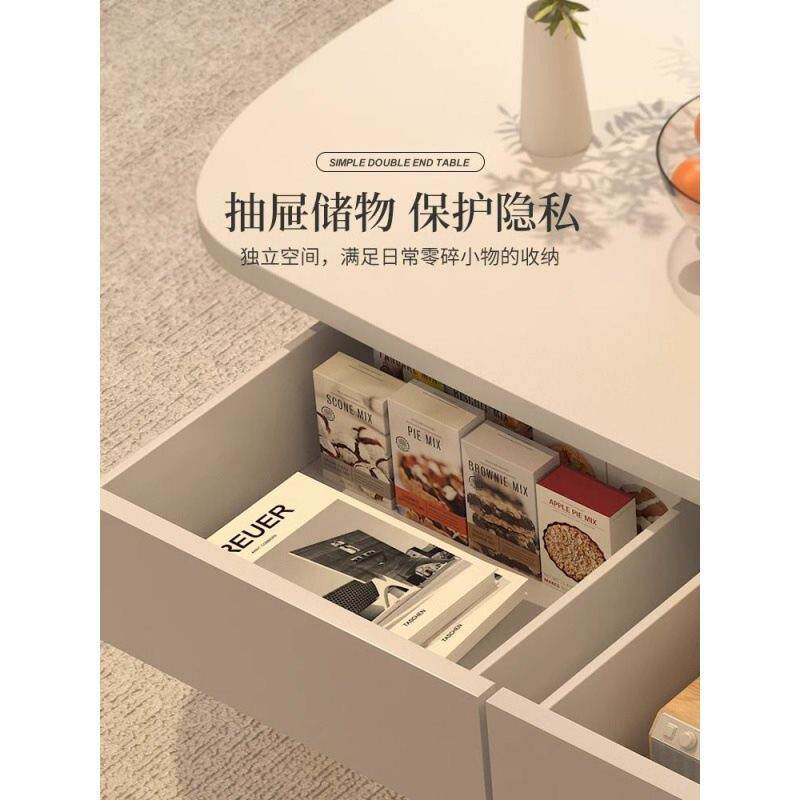 小户型待客双层茶桌带果盘抽屉简易出租屋茶几小户型沙发客厅茶几