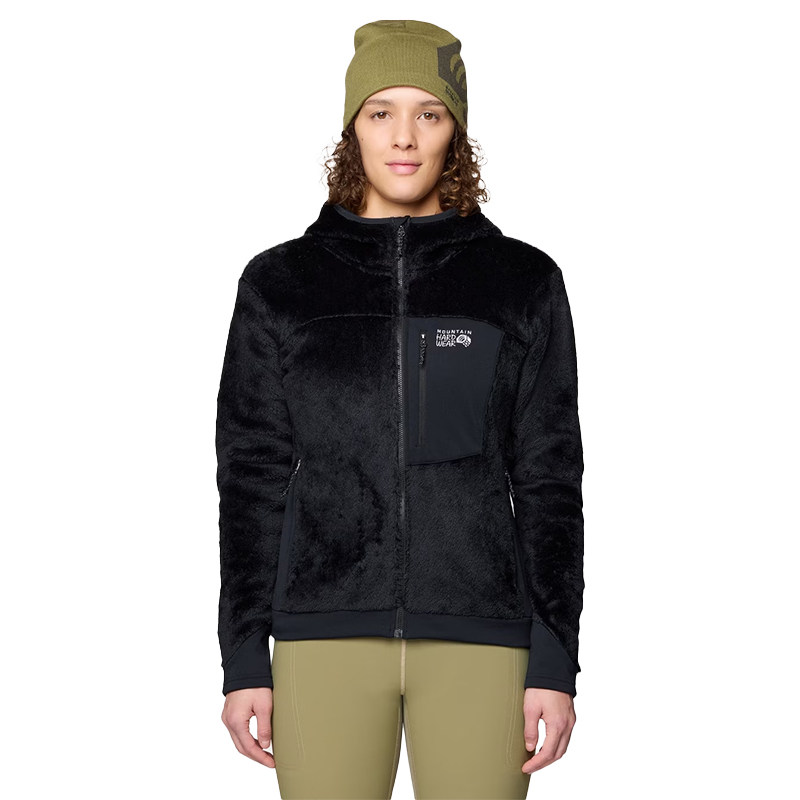 Mountain Hardwear山浩女Polartec High长毛绒弹力保暖连帽抓绒衣