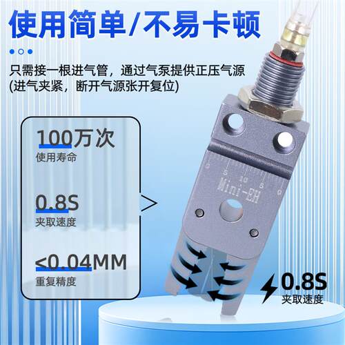 机械手迷你夹具Mini-EH微型小夹子带检测气动弧形夹爪注塑机配件