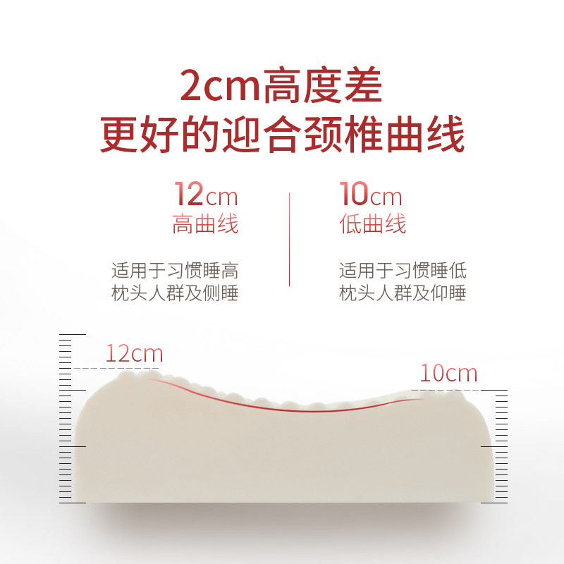 泰国天然乳胶枕头颗粒按摩整头高低橡胶枕芯单人学生硅胶枕护颈