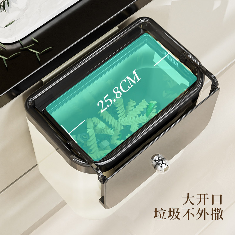 厨房垃圾桶挂式家用翻盖卫生间厕所大号壁挂式带盖收纳桶厨余专用
