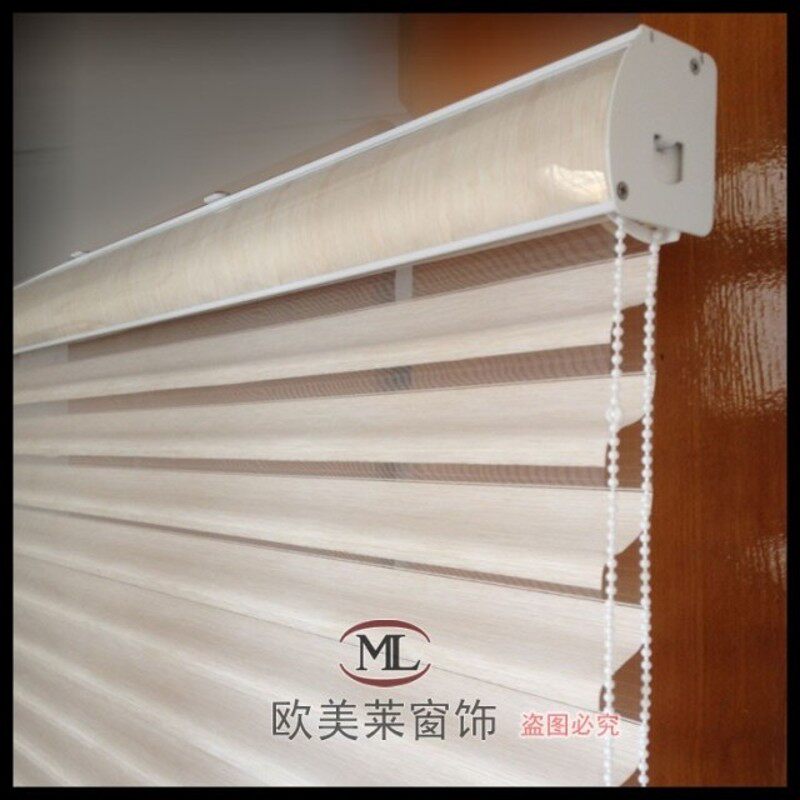 韩式香格里拉帘卷帘窗帘百叶帘柔纱帘罗马帘肉色客厅窗帘办公卧室