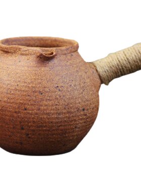 云南手工粗陶侧把烤茶罐土陶公道杯煮茶壶烤茶炉盖碗炕茶罐组合装