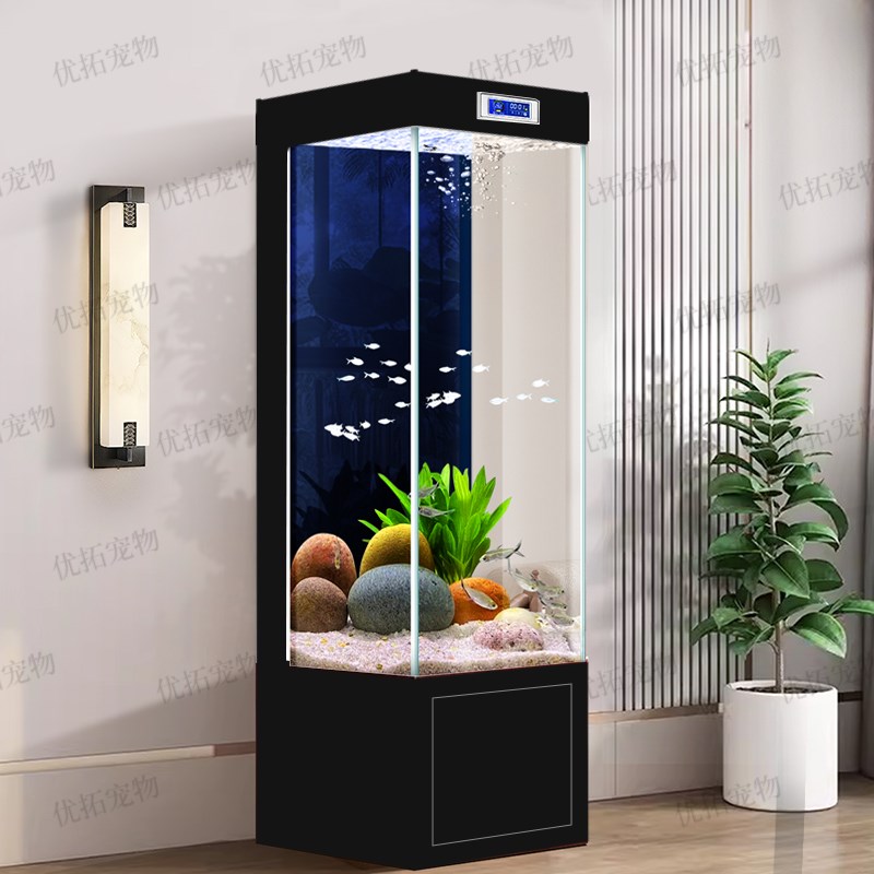 带柜子鱼缸客厅新款家用生态上过滤立式水族箱智能金鱼缸一体机