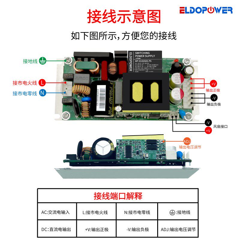 AC-DC宽压输入5V20A开关电源模块100W稳压降压工业设备仪器电源板