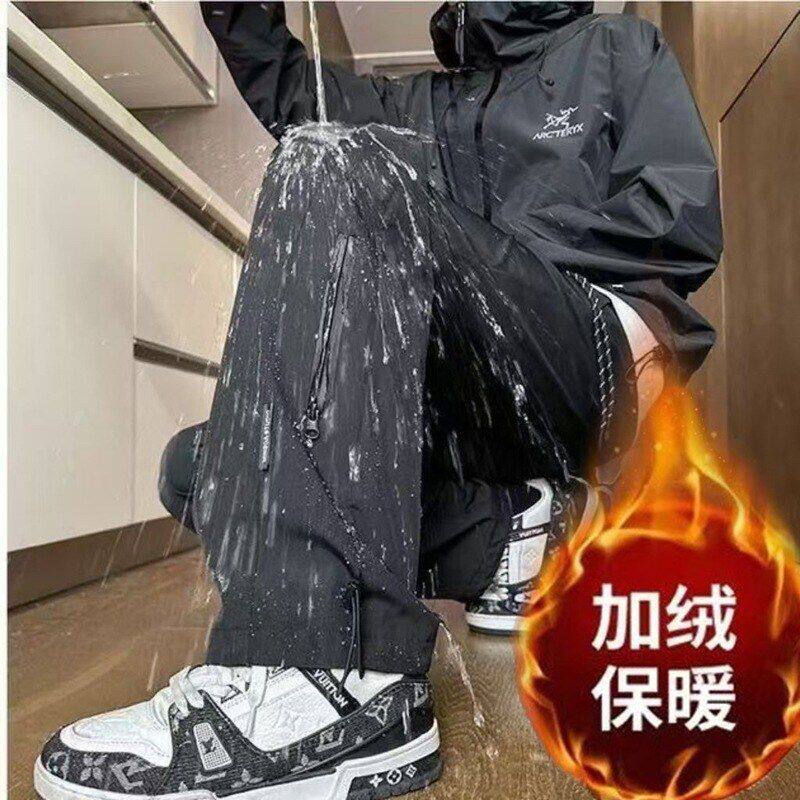 加厚秋冬季冲锋登山工装裤裤男女休闲运动裤加绒防水防寒防风同款